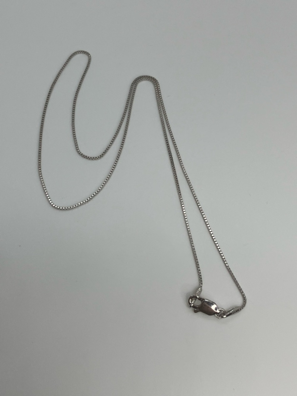 Vtg 925 Sterling Silver Minimalist Box Link Chain Necklace